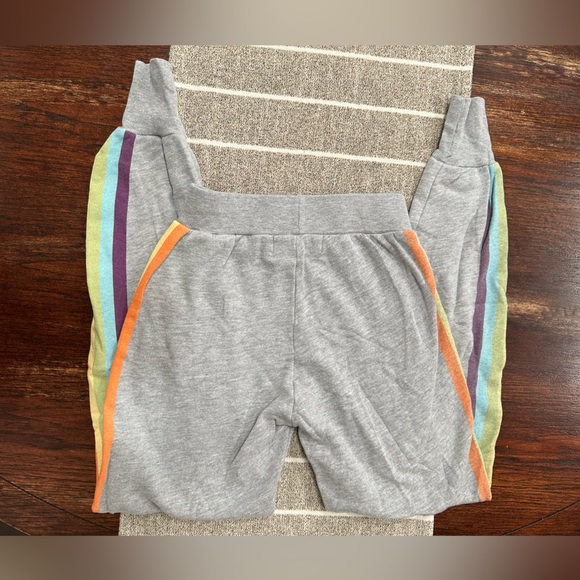 Wildfox Rainbow Stripe Gray Jack Joggers Pants Size XS 🌿 - Picture 4 of 4